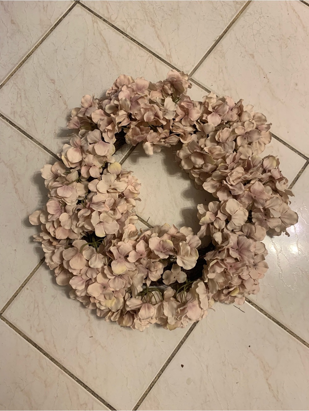 Blush Pink Hydrangea Floral Wreath